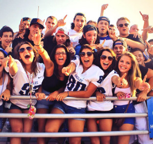 Student sections support sports teams