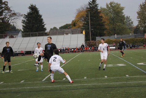 Mens varsity soccer wins first district game