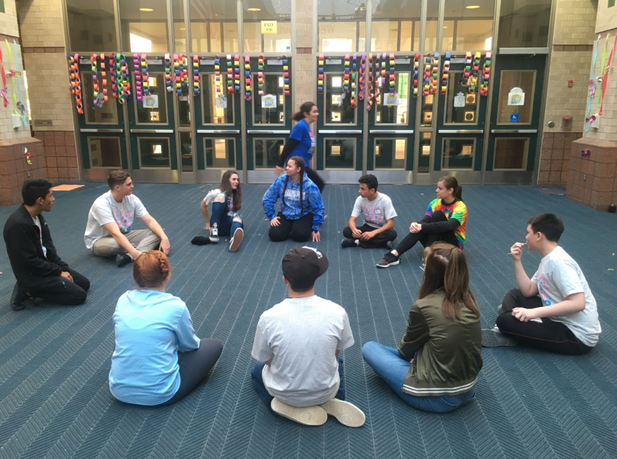 Key Clubbers at the Fall Rally playing games and building relationships with people around the state.