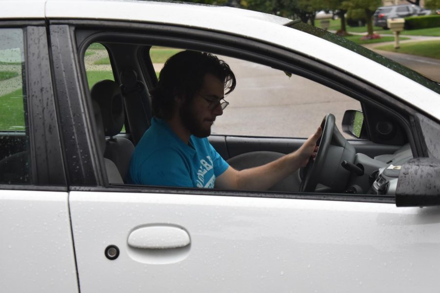 Hopping in his car, senior Joshua Trudelle drives to the grocery store. “I was driving and this [person] was trying to merge. [The other driver] pushed me off to the side of the road,” Trudelle said. He returned home after his trip to the store.