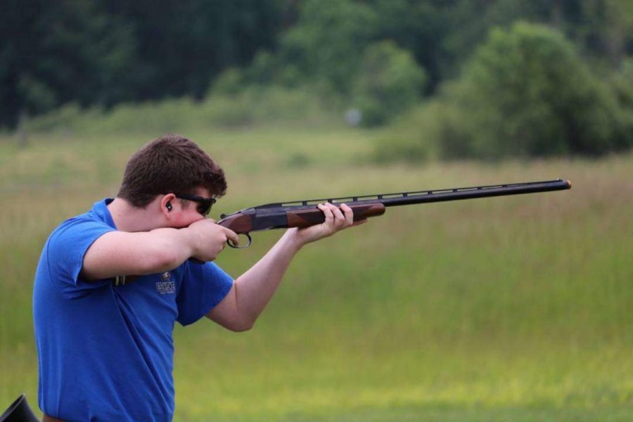 As he focuses in, sophomore Charles Lucas pulls his BT-99. Charles Lucas Stoia received 94 out of a 100 points at States and the team ended in eighth place overall. “I was proud of the whole team we worked really hard that year to make it to states,” Stoia said. “I was very proud of myself, I practiced a lot to get good and all the hard work paid off.” 