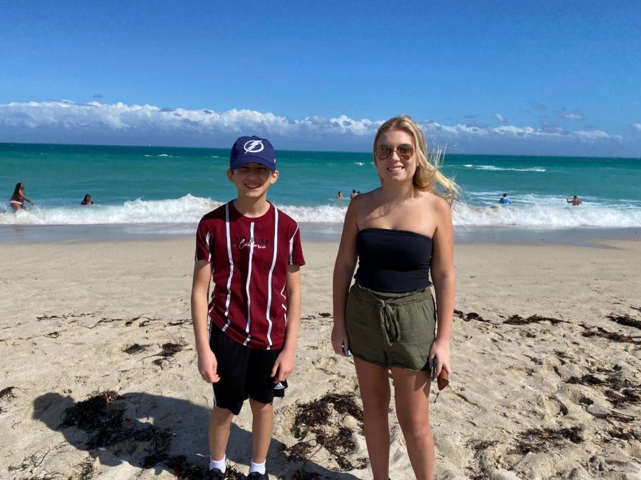 While in Miami, sophomore Allison Vohs and brother Anthony Vohs enjoy the beautiful beaches. “It is really nice to finally be able to go on trips again, I enjoyed my time here a lot,” Anthony Vohs said. The two plan to take more family vacations in the future.