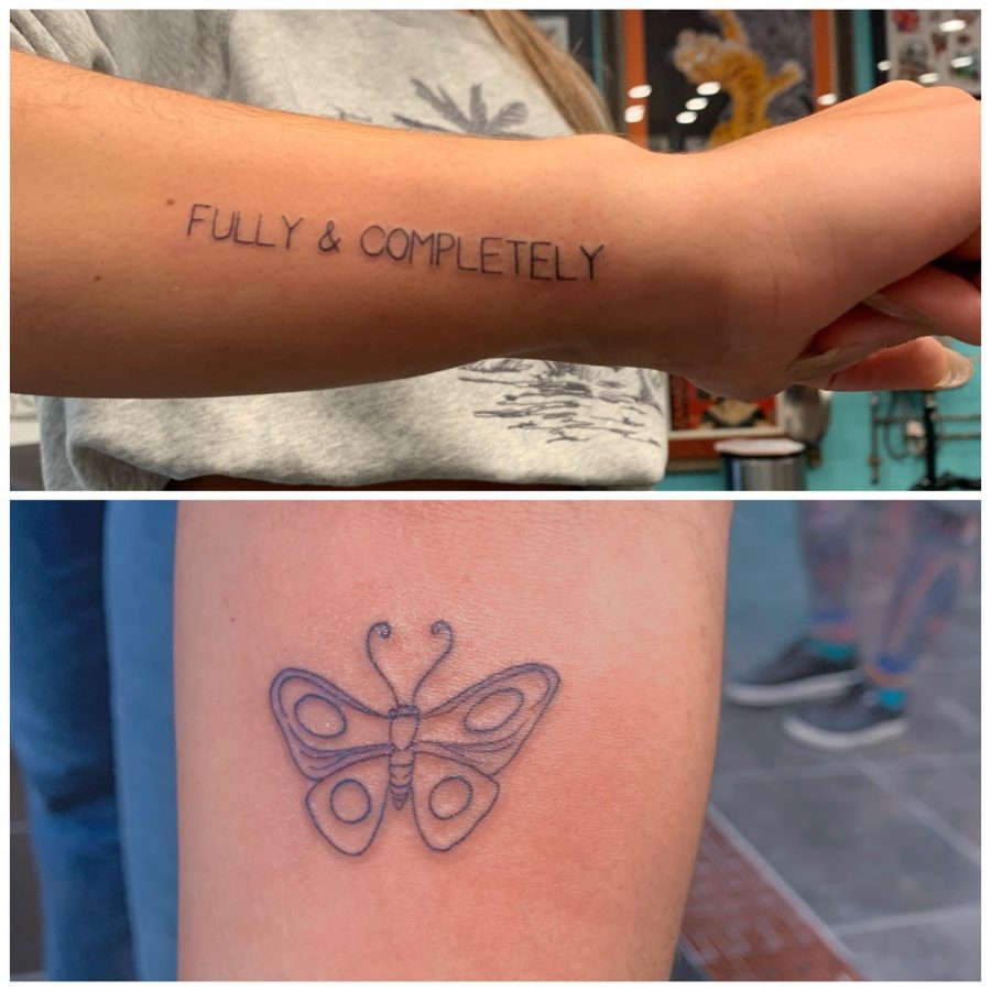 Following+a+short+tattoo+session%2C+seniors+Shealee+King+and+Justice+Seay+show+off+their+fresh+ink.+%E2%80%9CI+loved+my+experience+at+Big+Top+and+would+recommend+it+to+anyone+looking+to+get+a+tattoo+by+true+professionals%2C%E2%80%9D+King+said.+%E2%80%9DAll+of+the+tattoo+artists+were+respectful+and+professional+and+made+sure+we+got+what+we+wanted.%E2%80%9D+The+talented+artists+and+welcoming+environment+made+for+a+pleasant+experience.