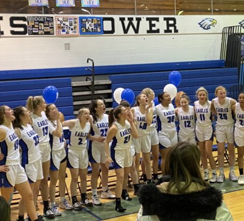 Girls’ basketball seniors give emotional goodbyes to their home court.