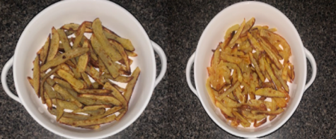 Homemade baked French fries