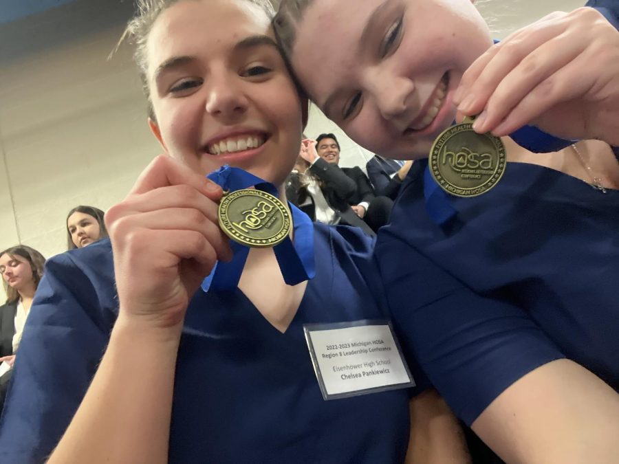 Medical Medal. Throughout this school year, senior Gwendolyn Deras and junior Chelsea Pankiewicz train hard for HOSA’s state competitions. Competing at HOSA regionals, the girls won first place medals in CPR and First Aid. 