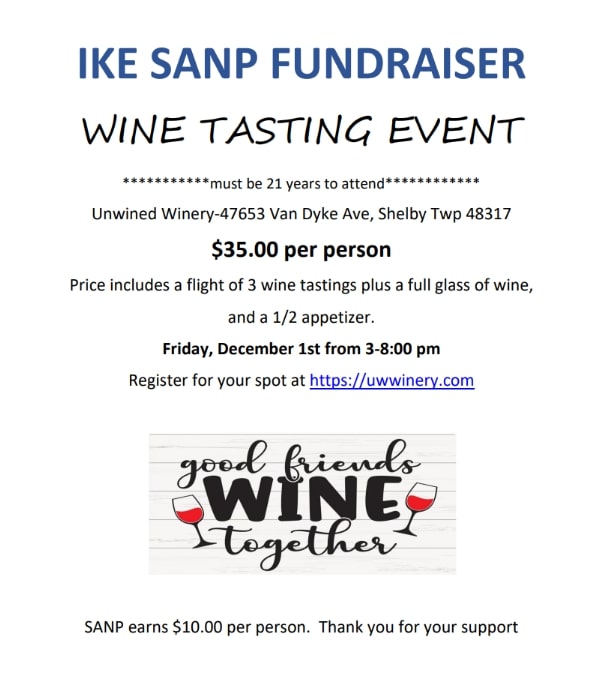 Sip and savor. The senior all-night party fundraiser (SANP) is holding a wine-tasting fundraiser for the senior all-night party. This event has been held in the past, so they decided to bring it back again for the 2023 senior all-night party.
