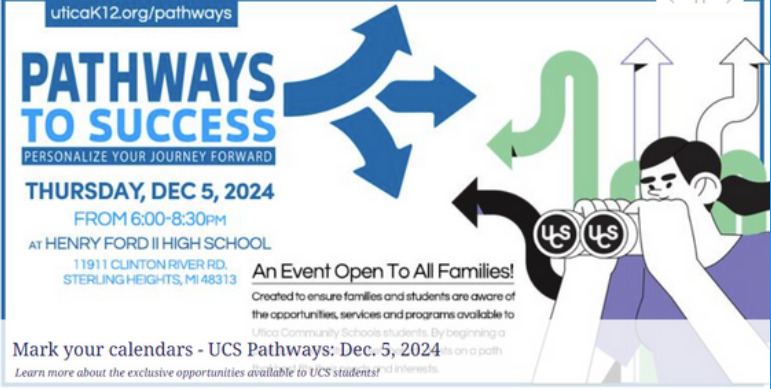 Posters are hung around the to promote Pathway to Success for high school students to attend. They will talk about different programs that apply to elementary, middle and high school students to help plan for the future.
 
