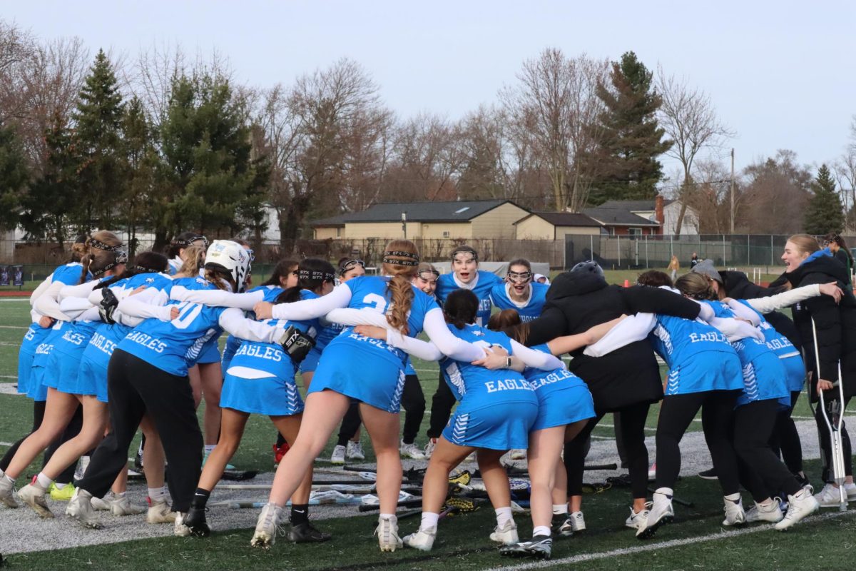 The varsity girl's lacrosse team won their first game of the season against Grosse Point North. They beat them 11-5.  