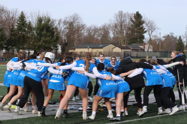 The varsity girl's lacrosse team won their first game of the season against Grosse Point North. They beat them 11-5.  